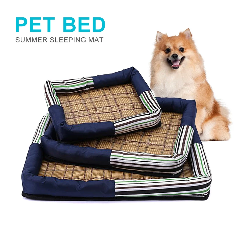 

Printed Oxford Cloth Pets Dog Beds Summer Sleeping Cool Fujiki Straw Mat Pet Mat For Small Medium Big Dog Anti Skid Cat House