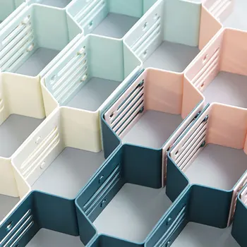 

12 Plaid Honeycomb Nesting Nesting Plastic Socks And Socks Underwear Boar Drawer Divider Bra Underwear Organizer Storage Box