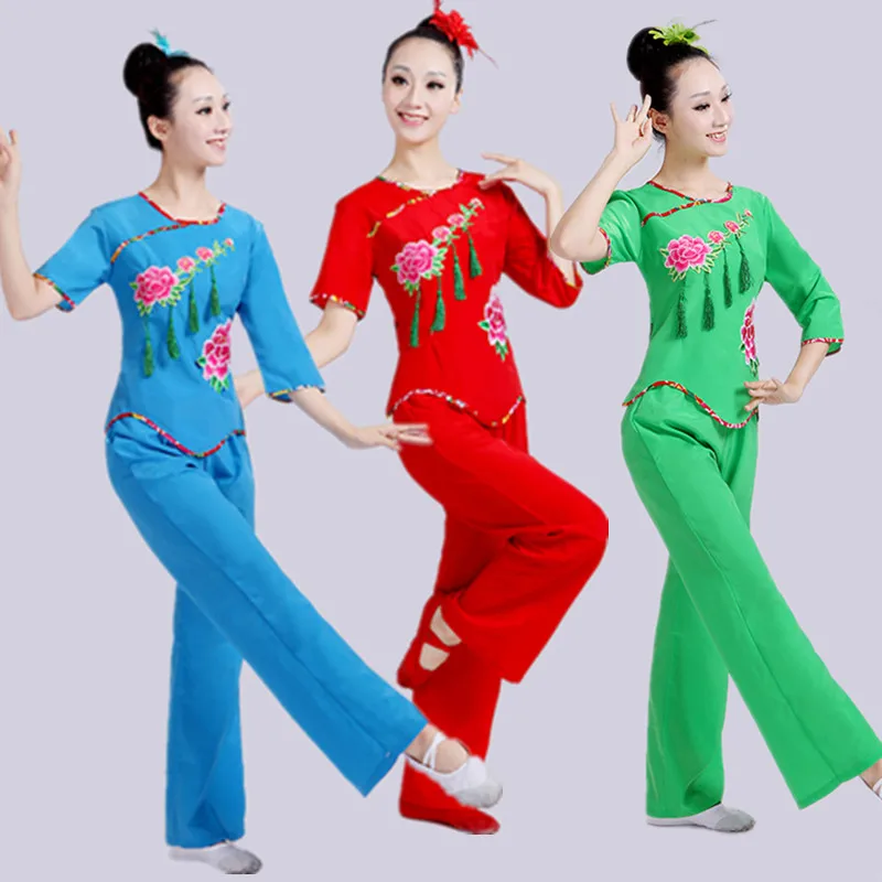 

Chinese style Hanfu dance songs national square dance performance clothing middle-aged drums clothing fan dance costumes