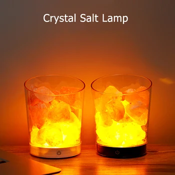 

USB Crystal Salt Rock Lamp Air Purifier Night Light for Kids Bedroom Home