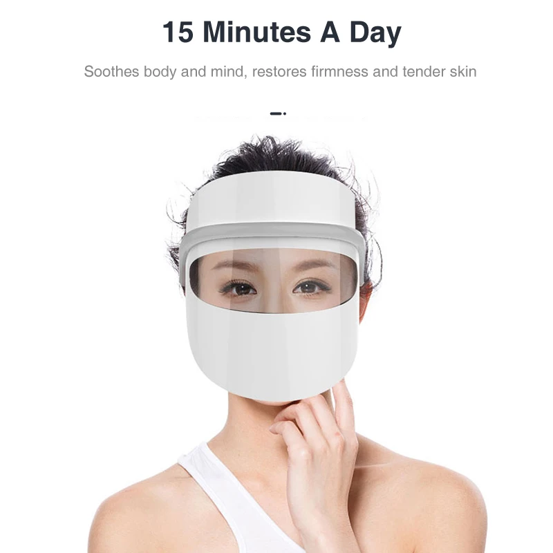  3 Colors Light Led Facial Mask Anti Wrinkle Firming Skin Remove Blackhead Ance Anti-aging Face Beau - 4000245326901