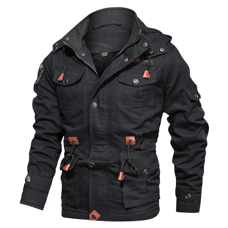 new winter casual large size hooded men's high quality Harajuku jacket plus velvet thick fashion casual long coat