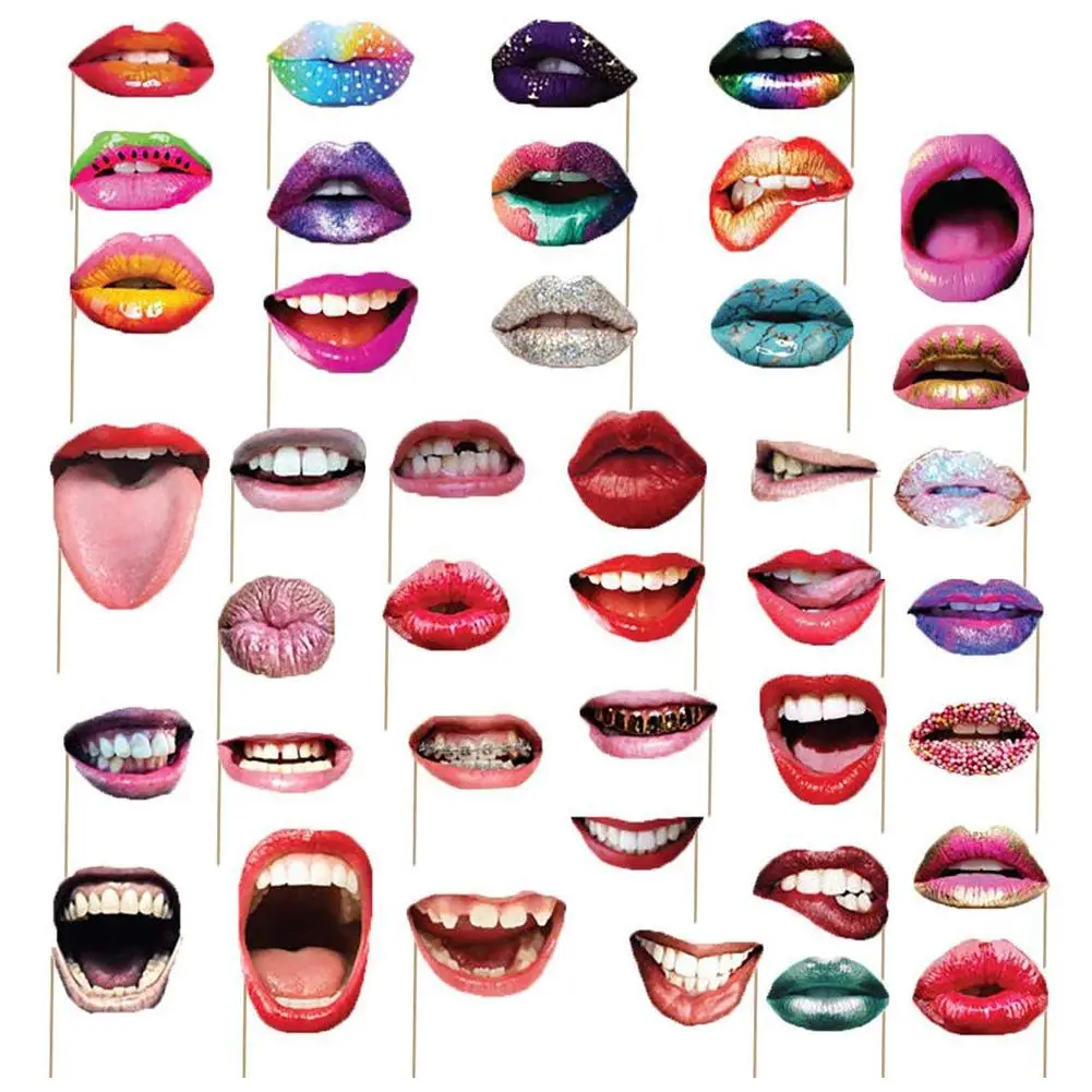 20 шт./компл. DIY Photo Booth для Одежда для свадьбы, дня рождения украшения для взрослых забавные губ Рот в стиле «сделай сам»; реквизит для фотокамер; с капюшоном с изображением с деревянной палкой