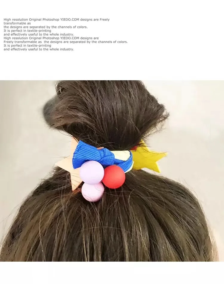 120 шт/Партия DIY Простые мульти акриловые резинки пятиконечные Звездные шары эластичные кольца для волос Инструменты для укладки аксессуары HA641