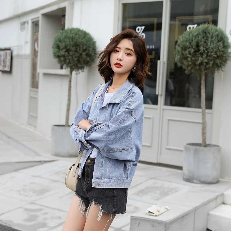 

Photo Shoot Spring And Autumn 2019 New Style Cowboy Short Jacket Women's Casual Tops