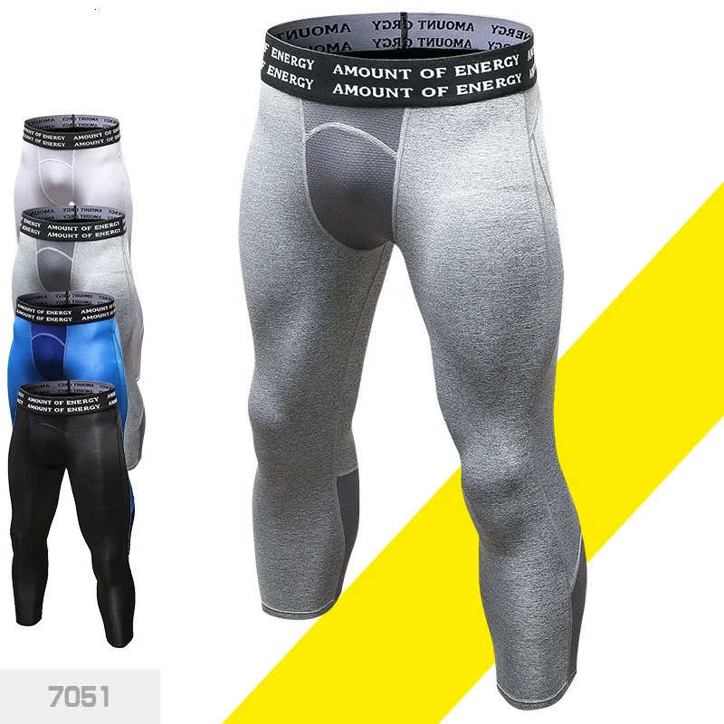 Male Bodybuilding Running Tights 3/4 Pants Men Tracksuit Workout