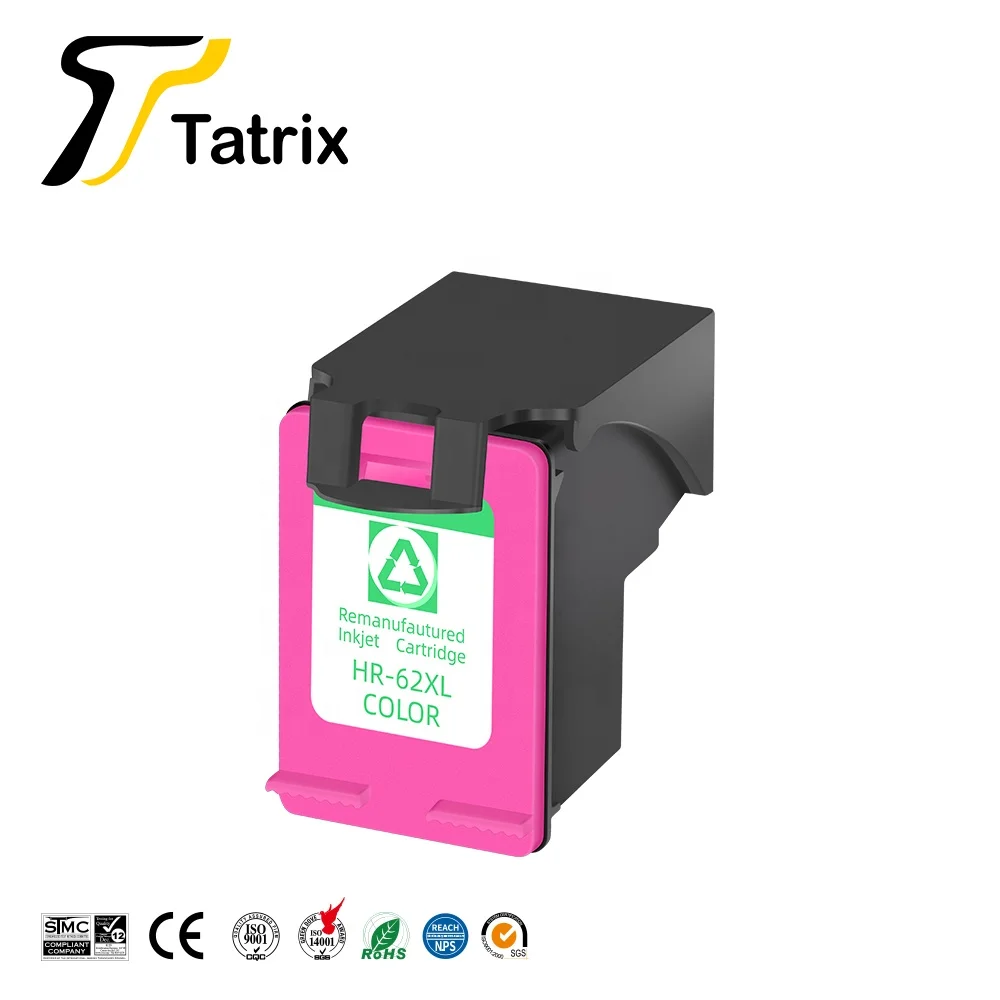 Tatrix 2PK совместимый для 62XL переработанного чернильного картриджа для hp62 62 5640 5660 7640 5540 5544 5545 5546 5548 Officejet 5740 5741 5742 5743