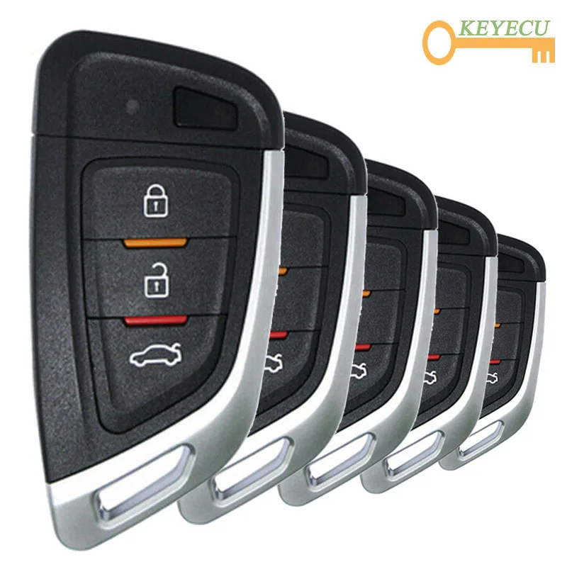 KEYECU 5 шт. XHORSE XNKF01EN умный Бесконтактный универсальный дистанционный Автомобильный ключ-3 кнопки-для VVDI ключа инструмента, VVDI мини ключ инструмента, VVDI2