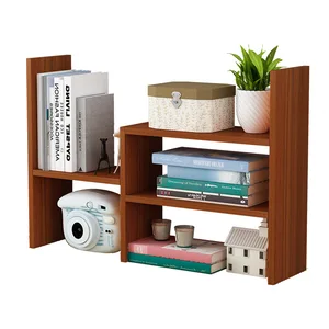 Simple Desktop Bookshelf Small Table Rack Wood Storage Organizer Display Shelf Counter Top Bookcase For Office Study