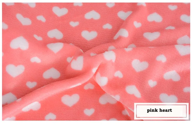 pink heart Фланелевая мягкая теплая ткань в горошек с рисунком кролика, панды, кота, клубники, цветов для детей, зимняя одежда, ночная рубашка, одеяло, ручная работа - Цвет: pink heart