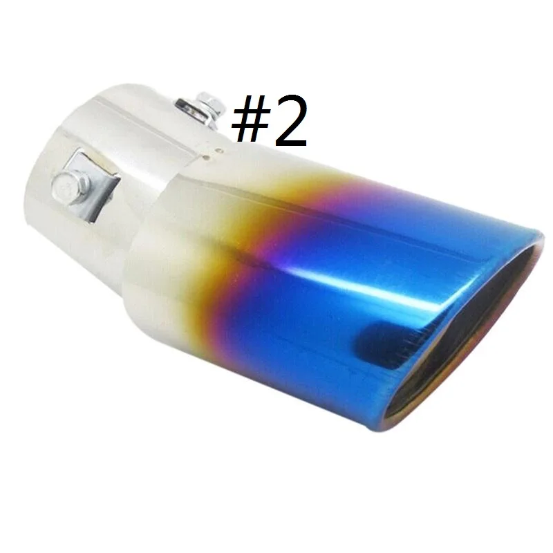 Car Vehicle Curved Tail Throat Rear Round Exhaust Pipe Muffler Tip Universal