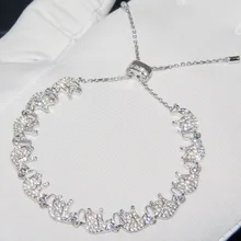 925 стерлингового серебра ювелирные изделия животное, амулет, браслет Романтический серебряного цвета с кристальной платформой крупных животных браслет-цепочка Монако, ювелирные изделия