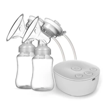 

1Set Electric Double Breast Pump Kit with 2 Milk Bottles USB Powerful Breast Massager Milk Extractor