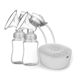 1 Kit de pompe à Double sein électrique avec 2 bouteilles de lait USB masseur de sein puissant extracteur de lait 
