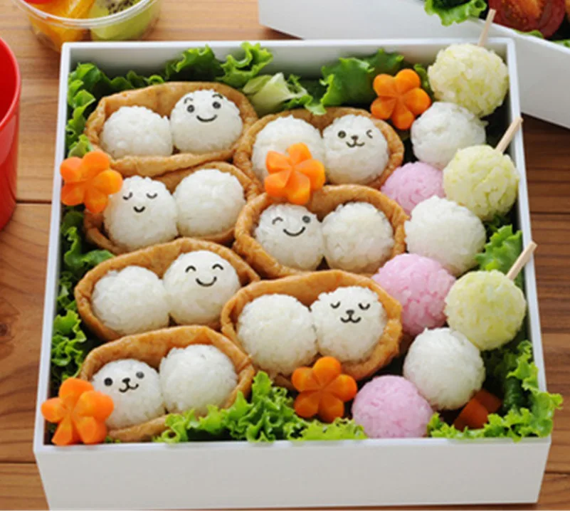 DIY милый мини-рис и для овощных роллов, устройство для приготовления мясных шариков, суши, онигири, инструмент, кухонные гаджеты, пищевой материал PP