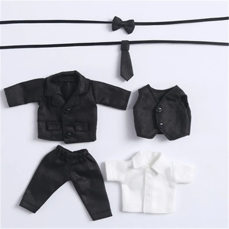 6 шт./компл. OB11 BJD костюм куртка + брюки жилет галстук Кукла Одежда для 1/12 Molly Obitsu11