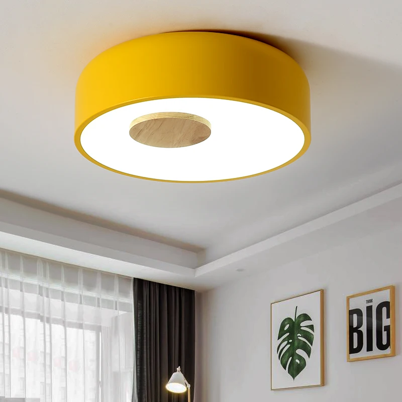 

3 Color lights Deckenleuchte Macarons Color Bed room LED Ceiling Lights Round Modern Lamp Nordic Lights 220v 24W 36W 42W