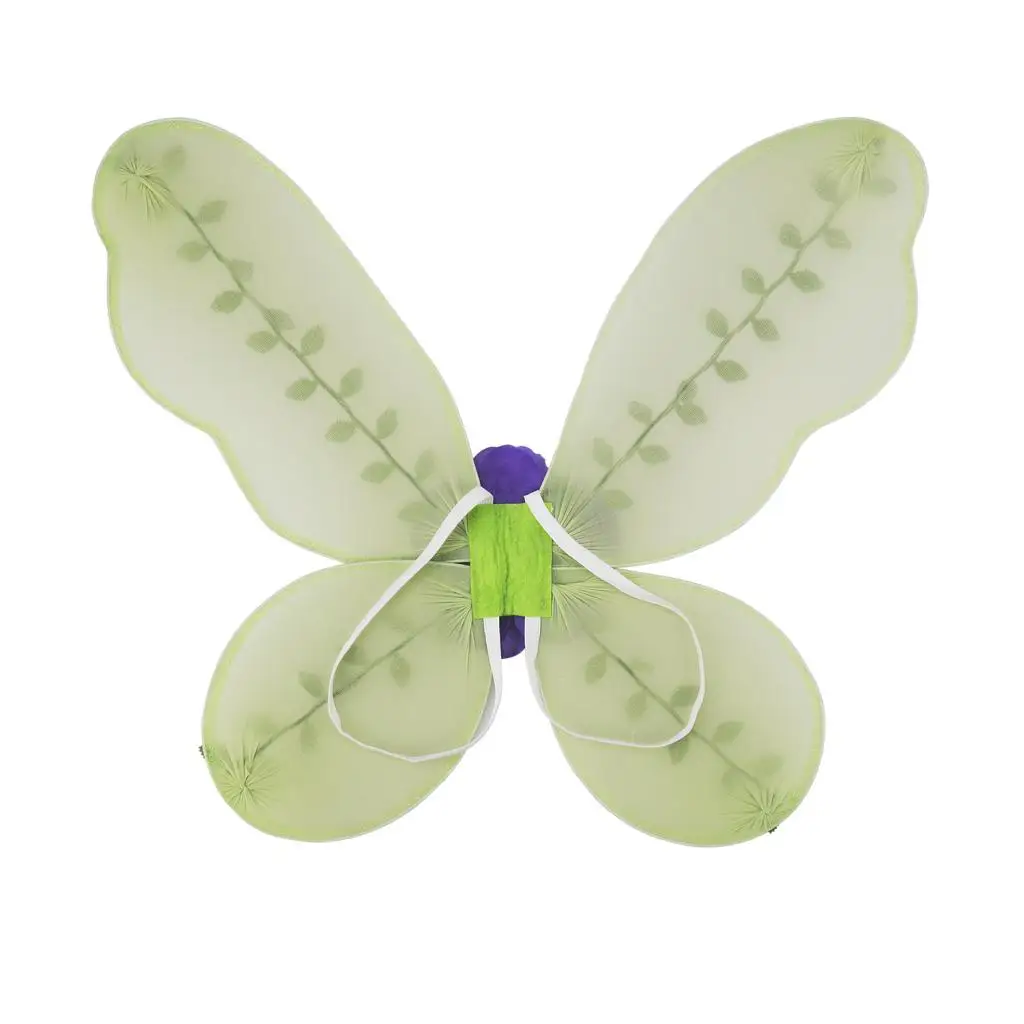 Girls Fairy Butterfly Angel Wing Tutu Skirt Set Green Halloween Dress up Party Princess Costume Props