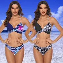 Бикини женский купальник набор открытая спина крест купальник сплошной большой размер из двух частей бразильские женщины XXXL