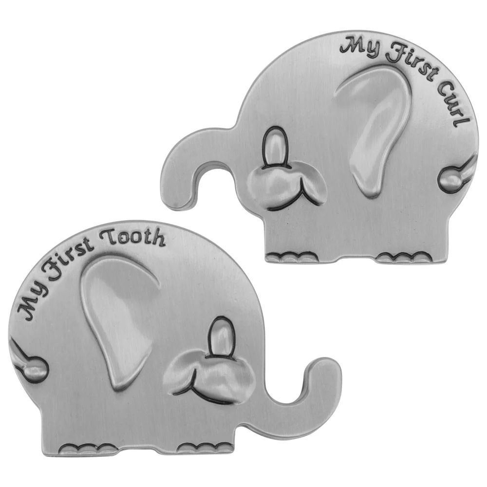 1 Pair of Decorative Baby Teeth Boxes Elephant Shaped Collection Case for | Дом и сад