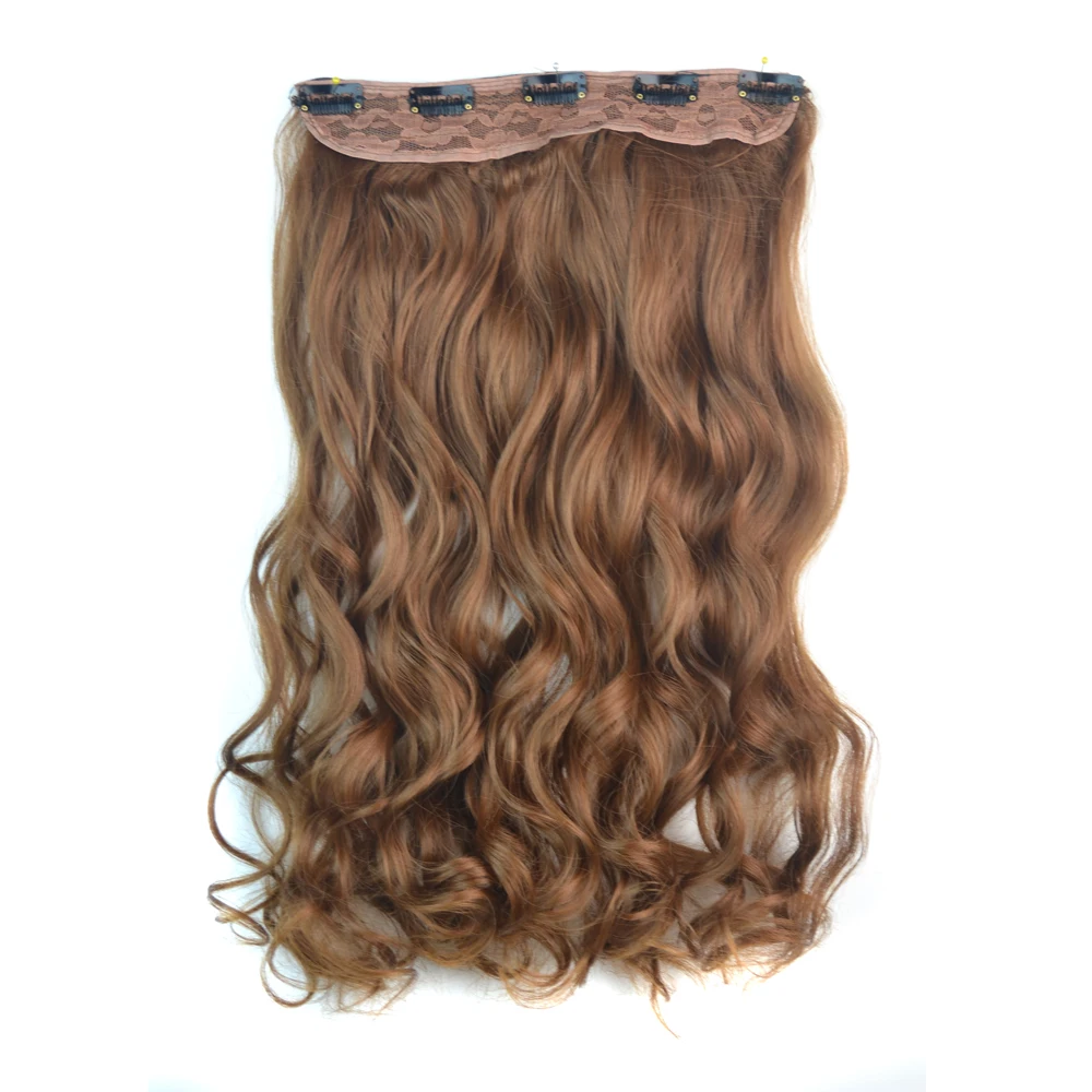 Mengyun Wholesale Long Body Wave Synthetic Hair Extensions1 Piece 5 Clips In Hair Extensions Wavy 120g
