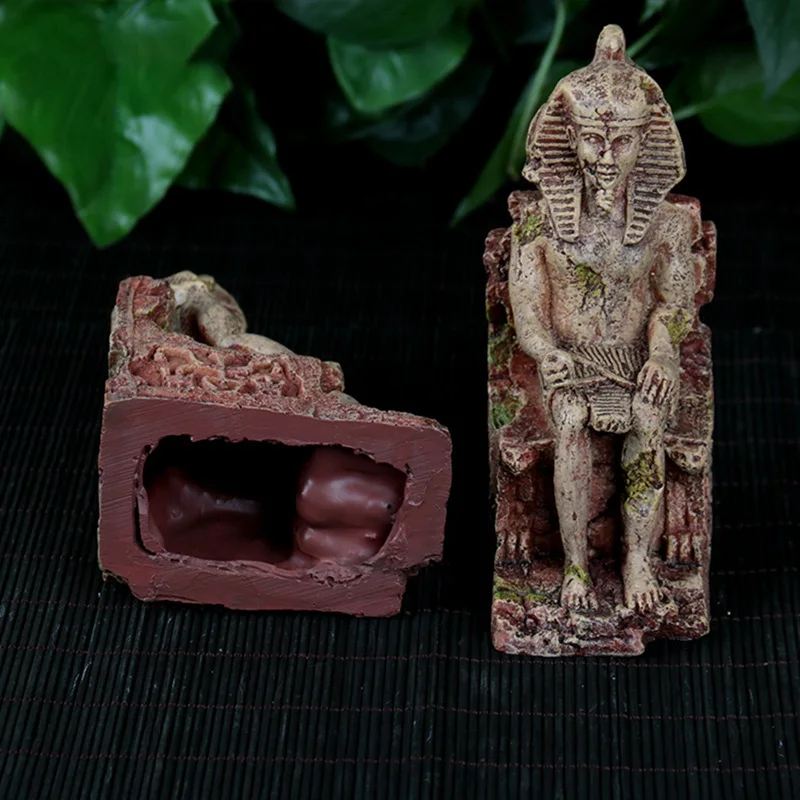 Aquarium Decoration Egyptian Pharaoh Ancient Sphinx Ruins Ornament Fish Tank Landscap Decorative | Дом и сад