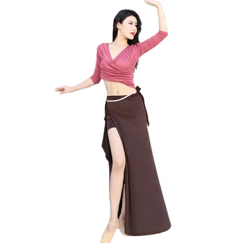 

Women Belly Dance Costume Set Bellydance Practice Training Suit Autumn Winter Long Sleeve Skirt Stage Performance Show Dress Set