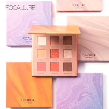 

FOCALLURE Pearlescent Glitter Eyeshadow 9 Colors Pigment Eye Shadow Palette Matte Shimmer Eyeshadow colorful makeup Pallete