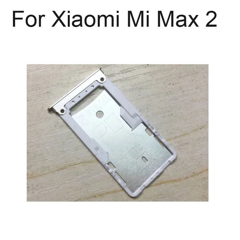 100% Original Silver SIM Card Tray For Xiaomi Mi Max 2 SD Holder Drawer Max2 Parts | Мобильные телефоны и аксессуары