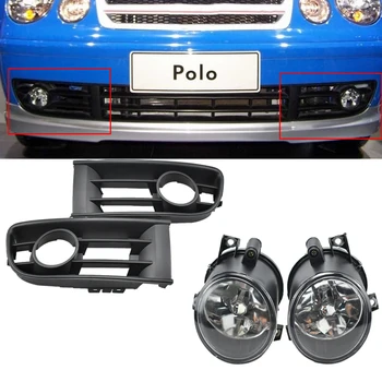 

Car-styling Font Halogen Fog Light Fog Lamp And Fog Light Grille For V W P olo 9N Sedan 2002-2005
