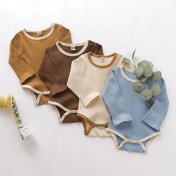 

2020 Autumn New Born Baby Girls Boys Soild Rompers Long Sleeve Newborn Infant Cotton Oneises Clothes Toddler Winter Jumpsuits