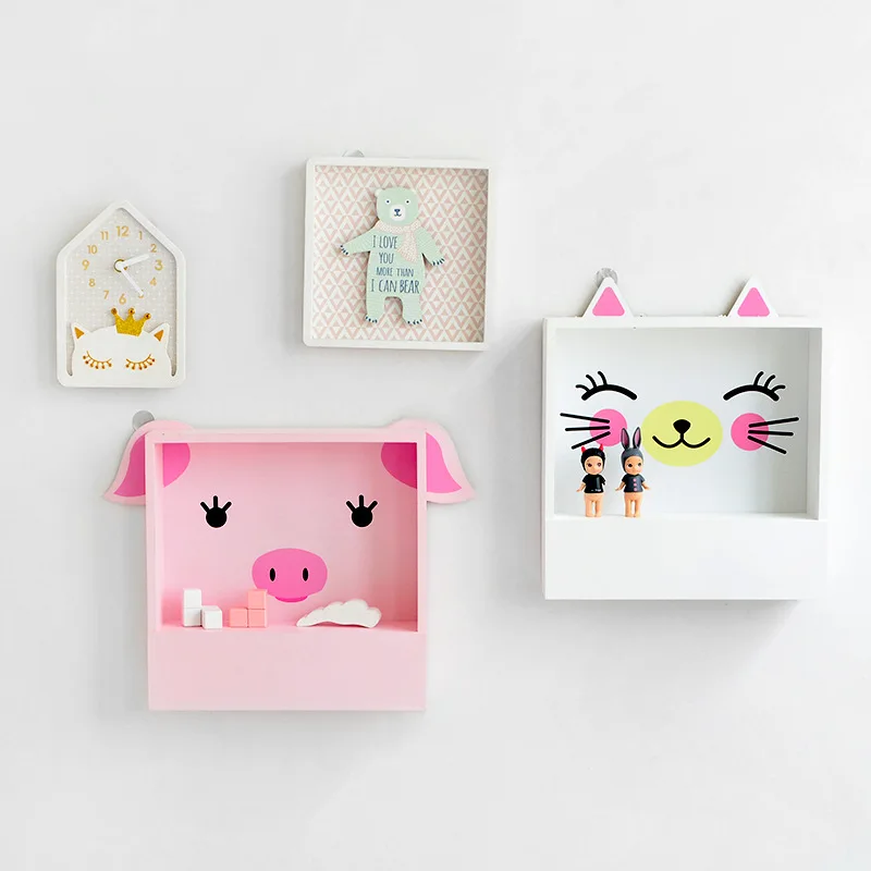 

Fashion Ins Nordic Style Children's Room Photography Scene Arrangement Props Practical Wooden Storage Murals Rack Shelves Crafts