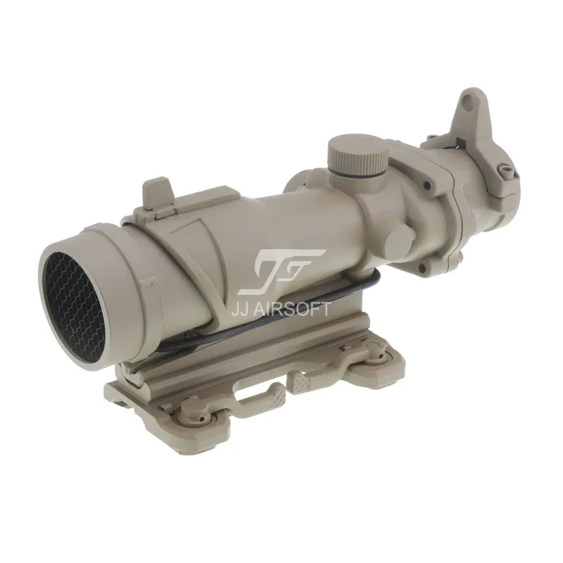 Tan JJ страйкбол ACOG Стиль 4x32 прицел с QD крепление и Killflash/Kill Flash(черный/коричневый - Цвет: Tan