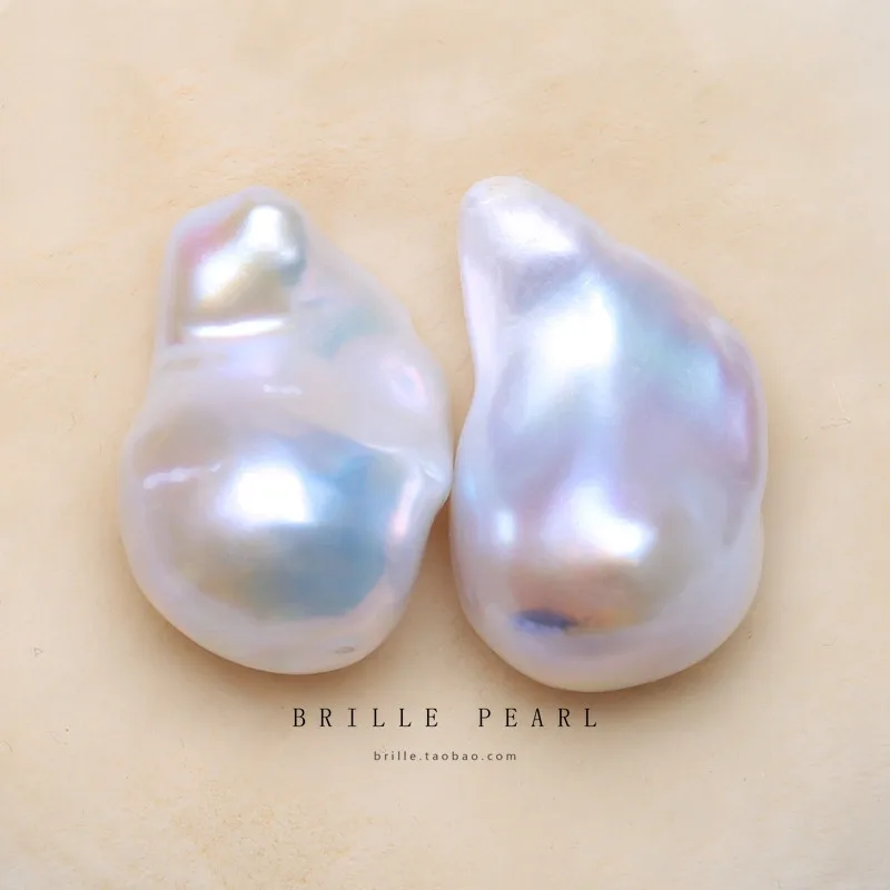 BaroqueOnly Natural BIG SIZE Freshwater Irregular Pair pearl beads Pearl stone High Quality For DIY earring Jewelry Making BZBF 6