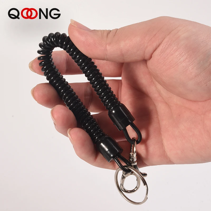 Retractable Spiral Clip On Ring Stretchy Elastic Coil Spring Keyring Key Chain E - Foto 9
