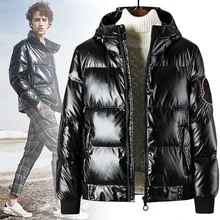 Newly Winter Jacket Mens Thermal Thick Coat Snow Male Warm Outwear Fashion PU Leather Zippered Down Jacket for Men BFE88