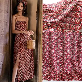 

peacocks feather printed thin chiffon fabric,soft chiffon tissu DIY clothing for dress material chiffon tissu au metre