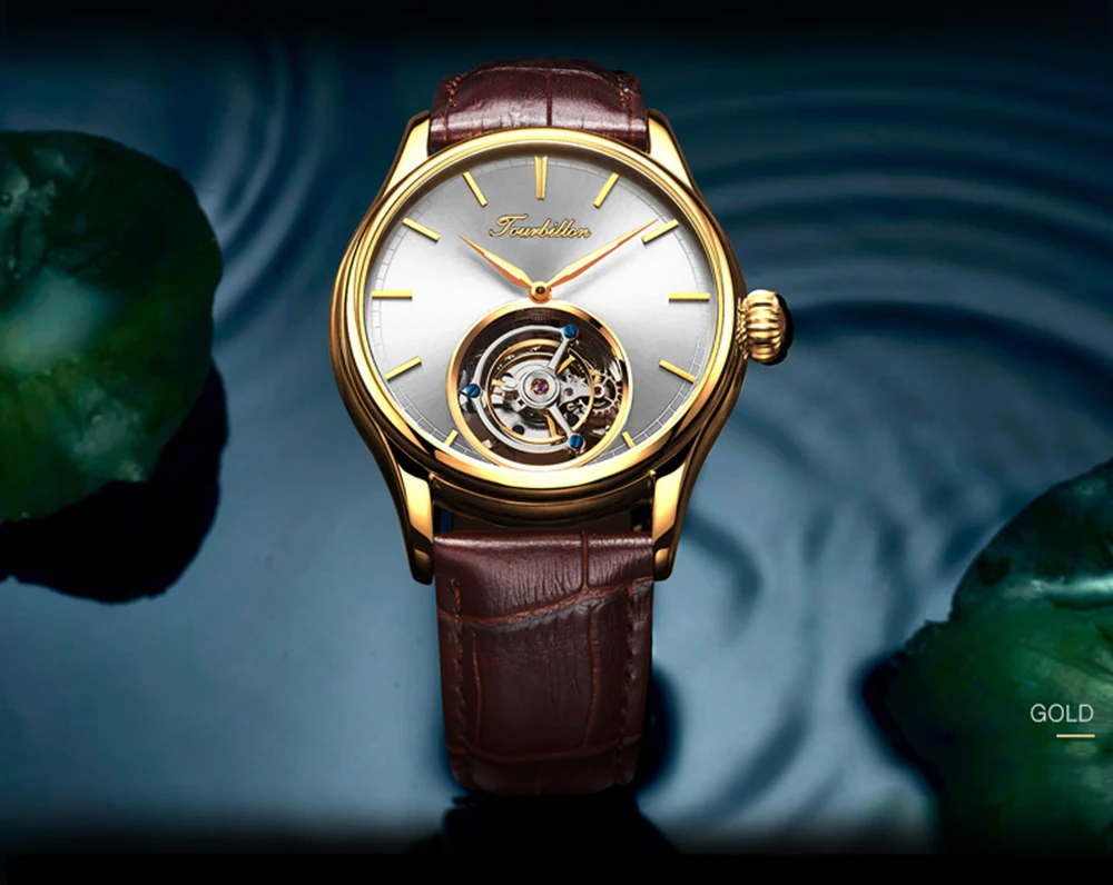 Tourbillon Мужские часы с скелетом, Лидирующий бренд, роскошные часы с настоящим Tourbillon, мужские водонепроницаемые сапфировые механические часы, Relogio Masculin