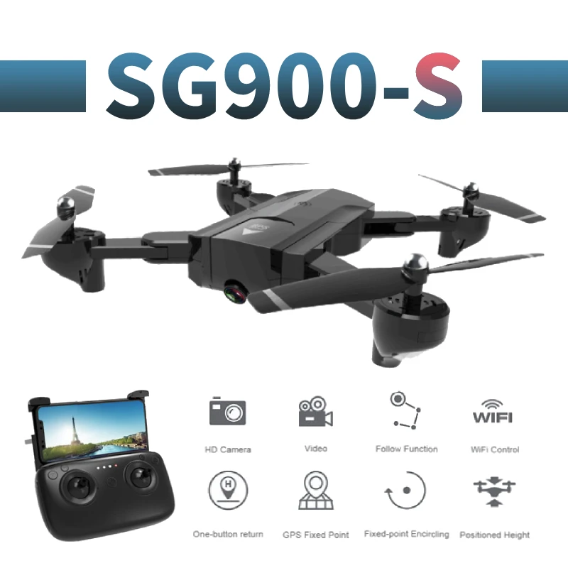 Квадрокоптер SG900s Профессиональный с камерой 720p/1080p HD WiFi gps FPV и щеткой|Дроны