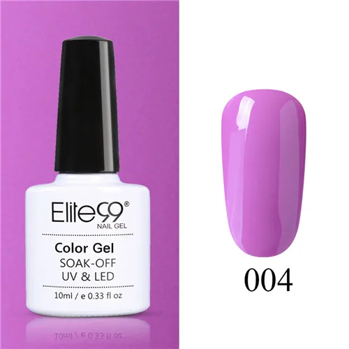 PP004 Elite99 10 мл Гель-лак для ногтей замачиваемый УФ красочный Фиолетовый лак для ногтей художественный Гель-лак для Ногтей Стойкий гель нужен основа и верхнее покрытие - Цвет: PP004