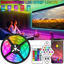 

RGBWW LED Strip Lights Bluetooth 5050/2835 RGB Warm White Led Flexible Ribbon Lamp Tape Waterproof Strips With Control+Adapter