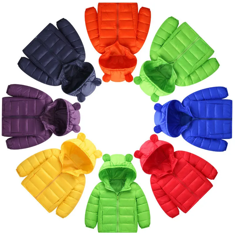 

children winter Candy colors coat boy girl clothes kids jacket warm toddler snowsuit down jacket outwear teen coat with hood