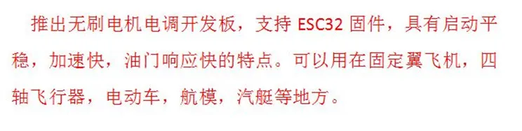 Бесщеточный неиндуктивный ESC модель самолета четырехосевой Esc STM32 макетная плата без зала обучающая версия