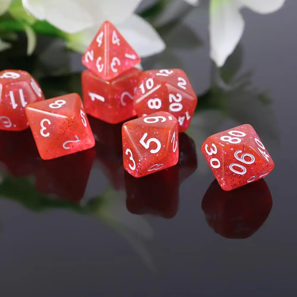 Игральные кости 7 предметов D4 D6 D8 D10 D12 D20 для ролевых игр настольный игровой набор |