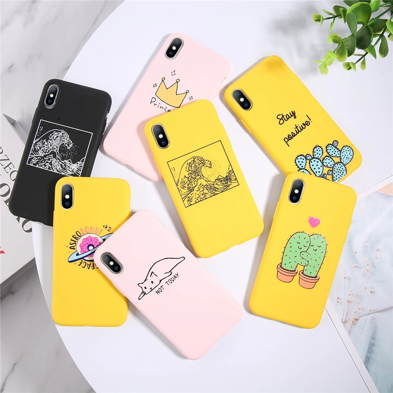 

Ottwn Luxury Cactus Pattern Phone Cases For iPhone 5 5S SE 6 6S 7 8 Plus X XS Max XR Soft Silicone Phone Back Case Cover Shells