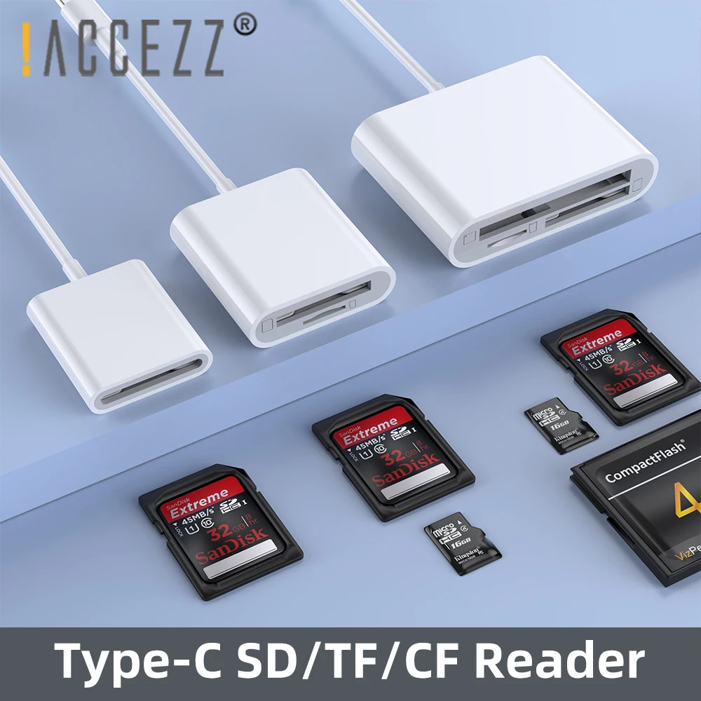 ! ACCEZZ SD/TF/CF кардридер для ПК телефона ноутбука планшета универсальная USB 2 0 Type c к