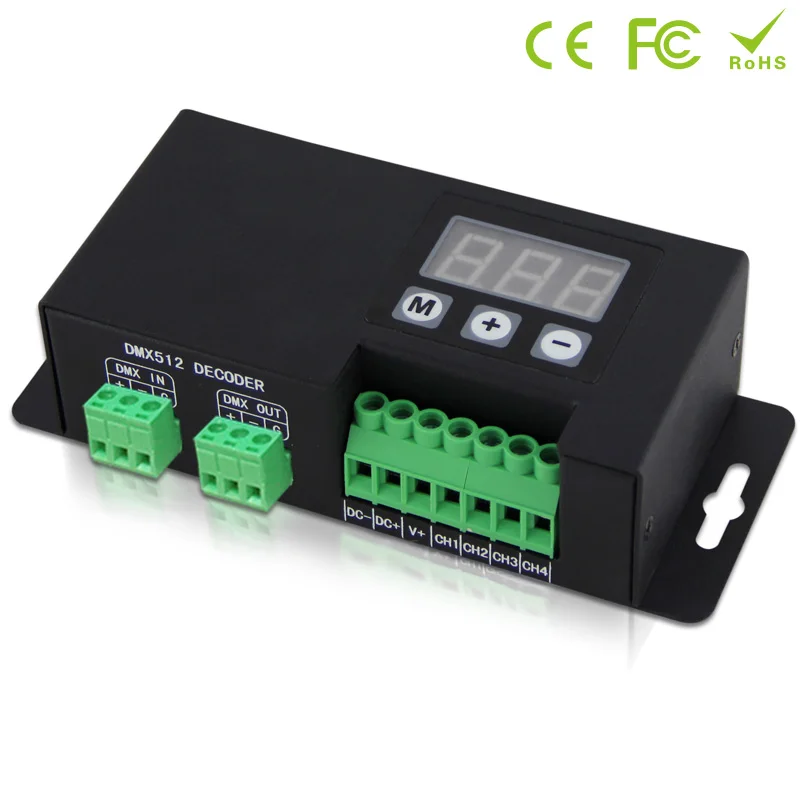 BC-854/BC-854-CC Led CC/CV 4CH DMX512 Decoder 3-digital-display shows DMX address DMX512 signal driver controller for led lamp
