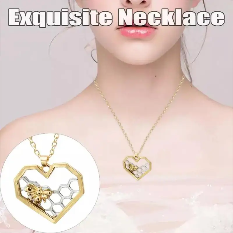 Сердце Форма кулон соты ожерелья для женщин и мужчин творчески романтичные