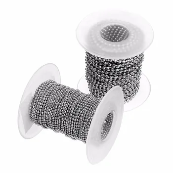 

10Yards/Roll Dia 1.5mm 2mm 2.4mm 3mm Beaded Ball Chain Bulk Stainless Steel Jewelry Chains for Necklaces Jewelry Making