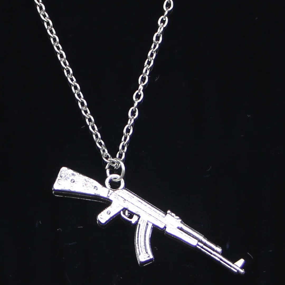 20 шт модное ожерелье 44x15 мм пулемет Штурмовая винтовка AK-47 Серебряные Подвески